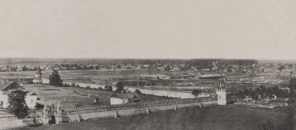 Вид Преображенского богаделенного дома и села Черкизова, с монастырской колокольни